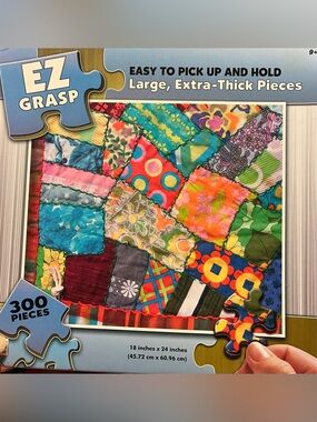 EZ Grasp 300 piece jigsaw puzzle quilt patchwork vintage fabrics